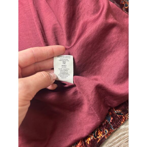 free people velvet jacket paisley fall colored print size m - Picture 5 of 5